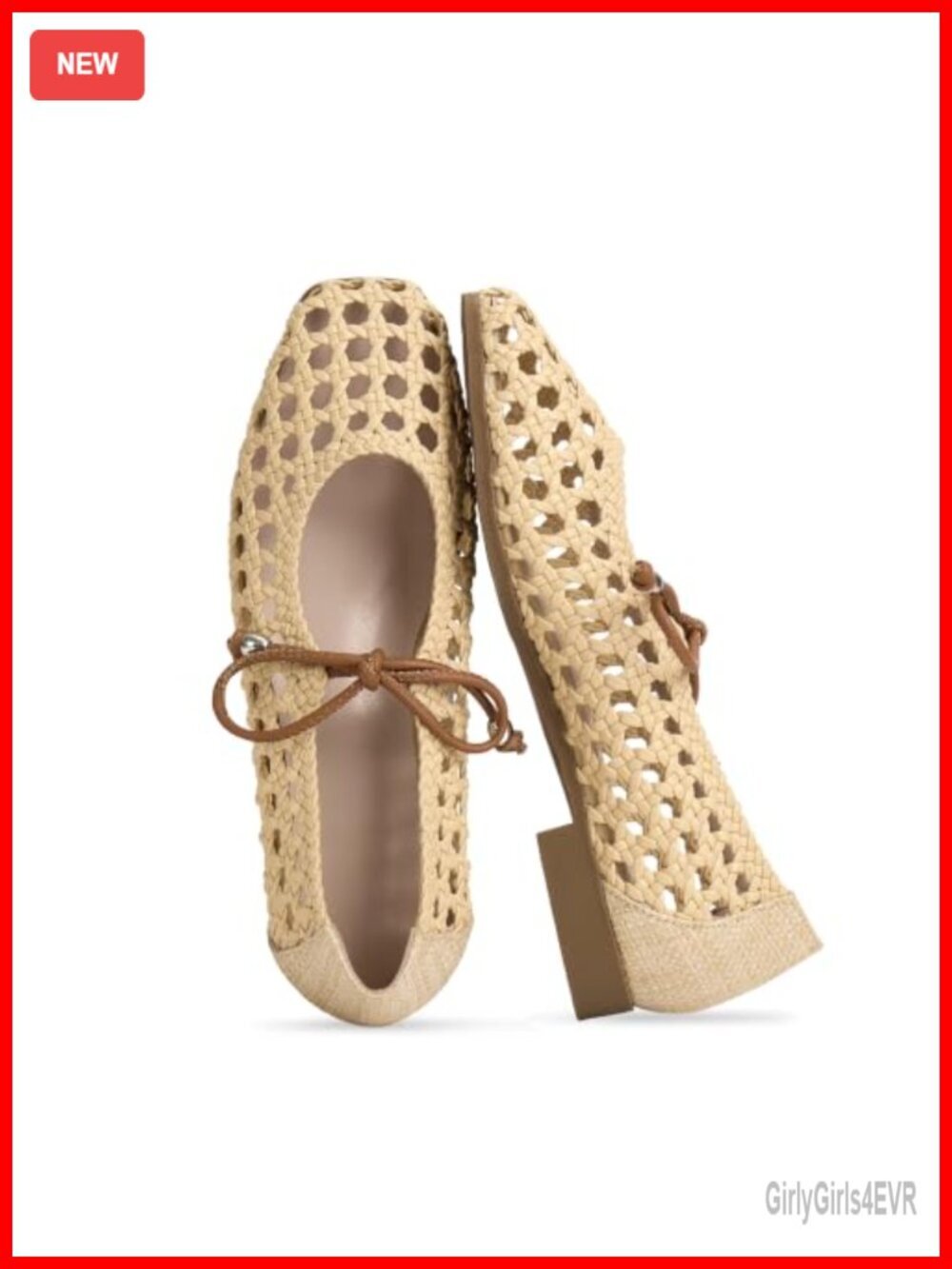 Woven Mesh Ballet Flats Square Toe Mary Jane Buckle Strap Dress Casual Flat